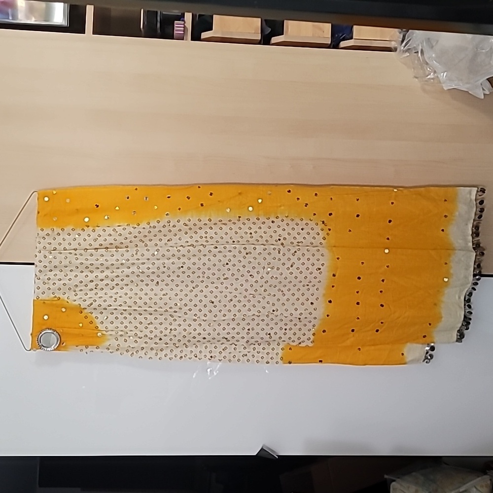 Woman's Scarf Dupatta Hand Stitched 88”x 40” Women's COOP, Sawai Madhapur, India